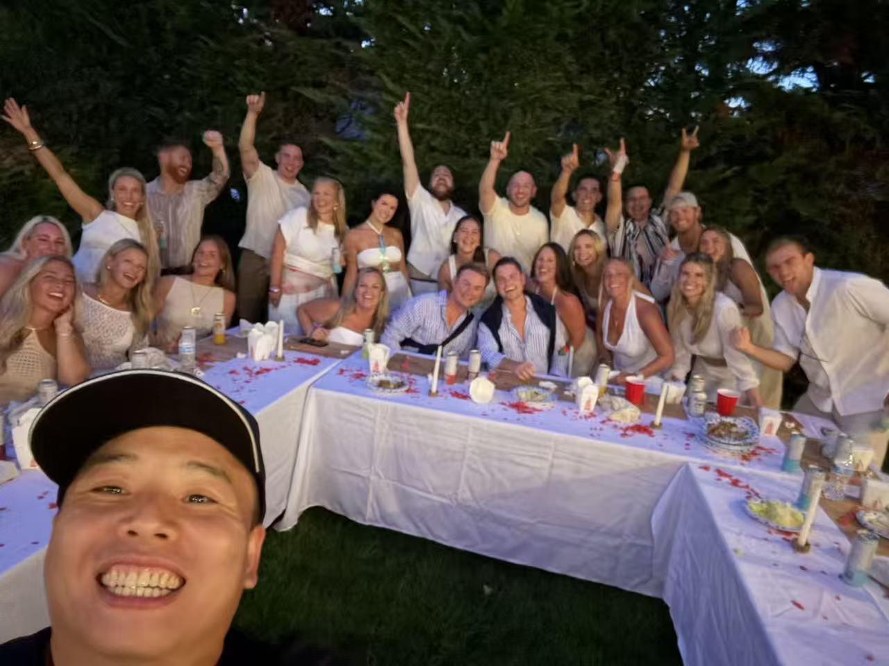 Large group celebration at A1 Hibachi Party event