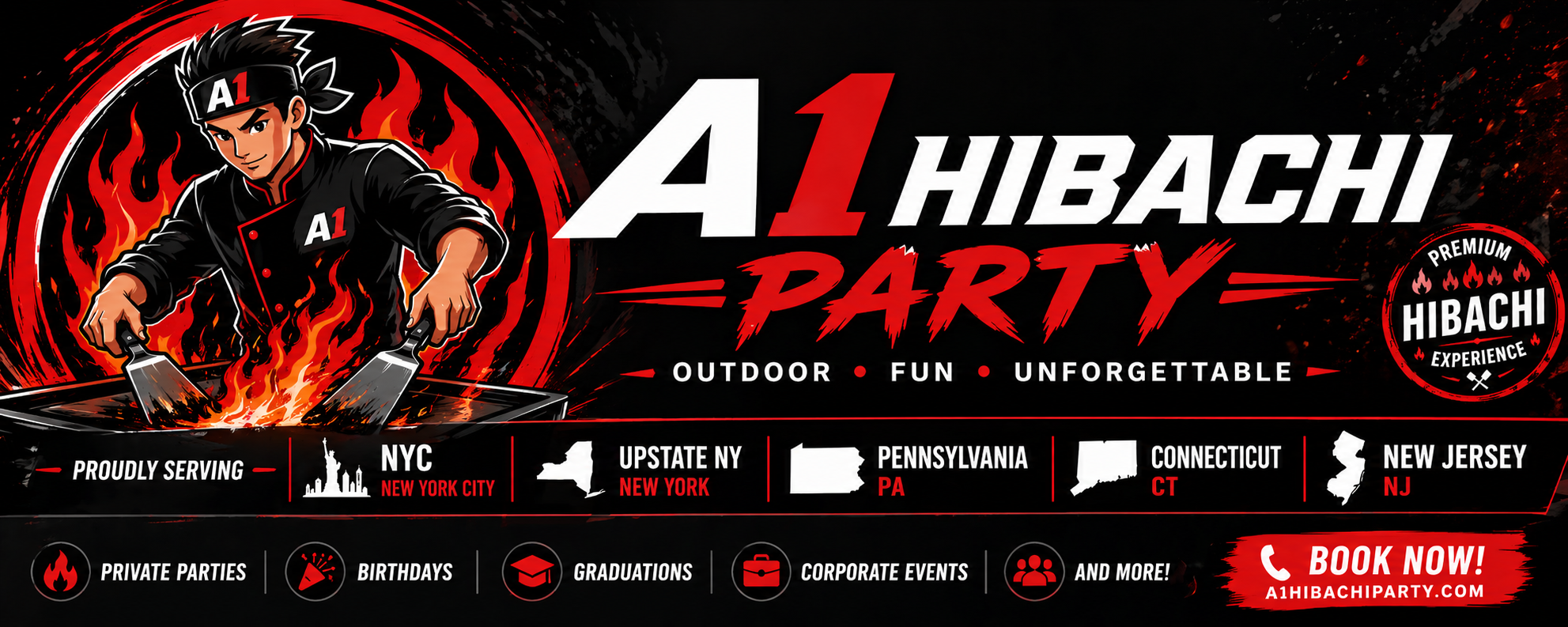 A1 Hibachi Party banner