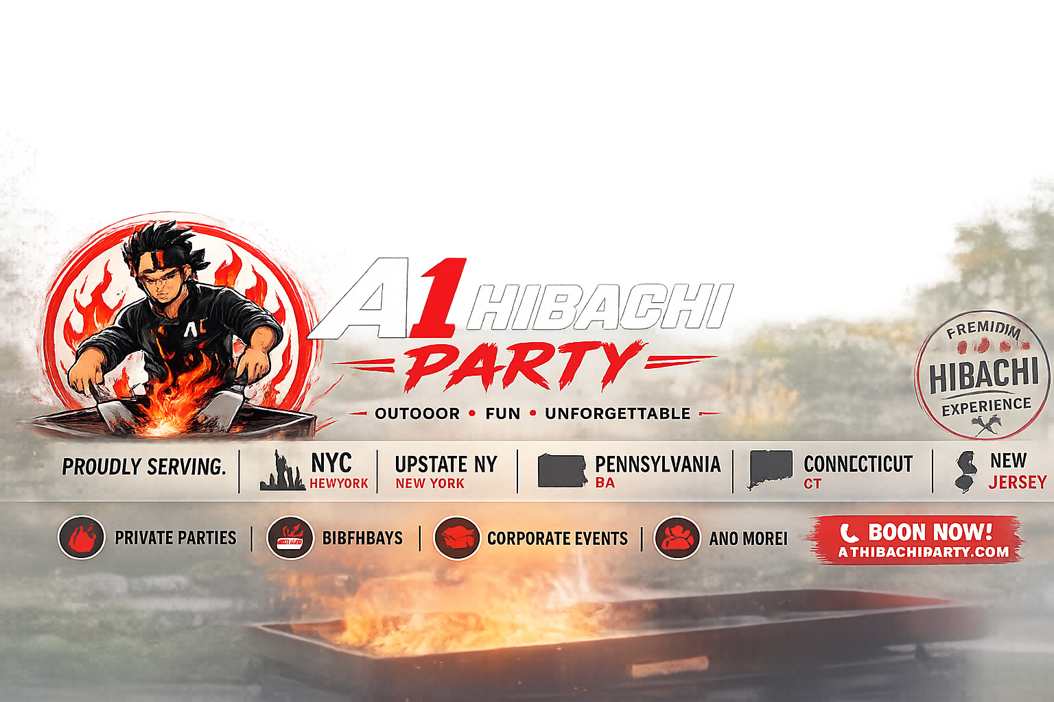 A1 Hibachi Party outdoor hibachi catering banner